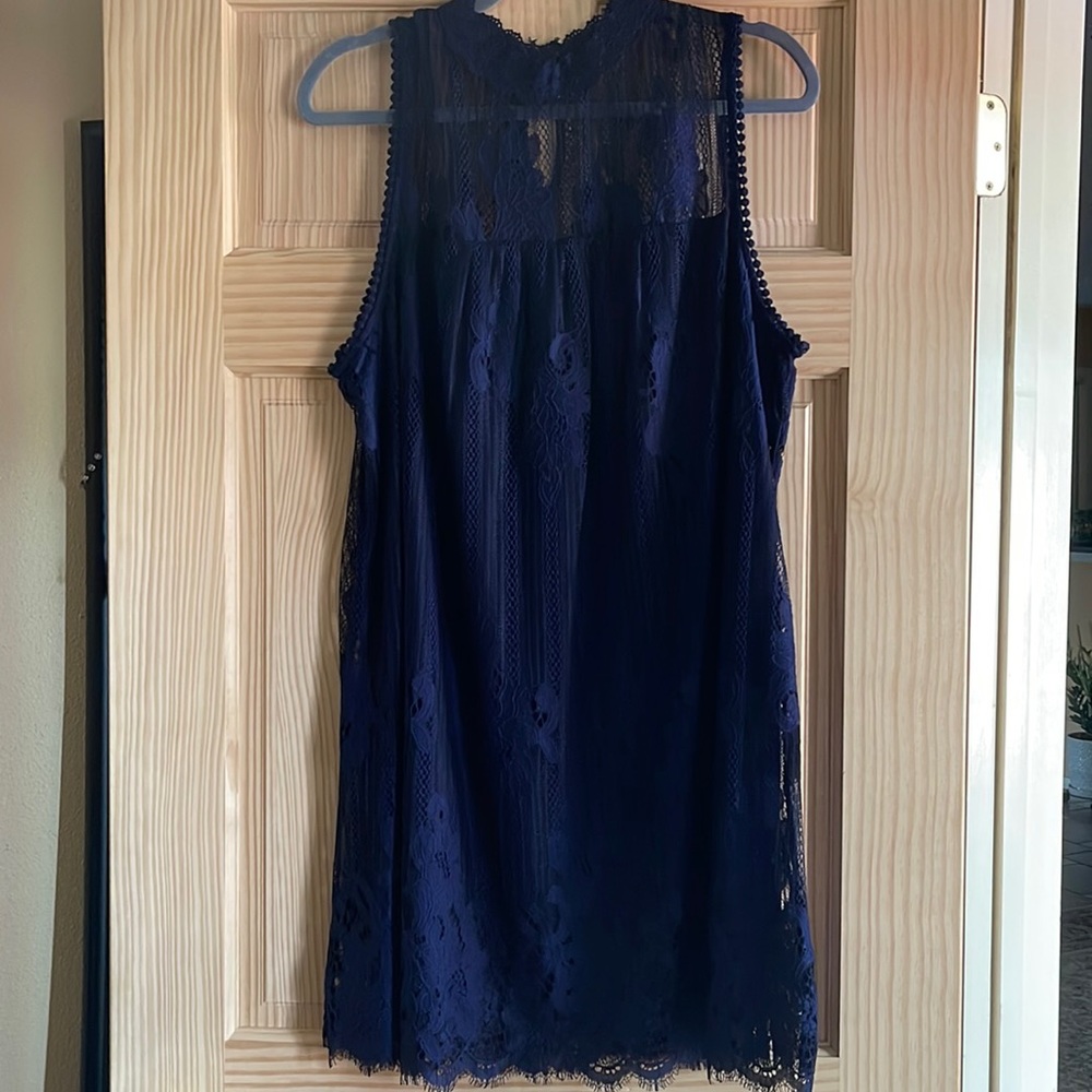 navy blue lace dress
